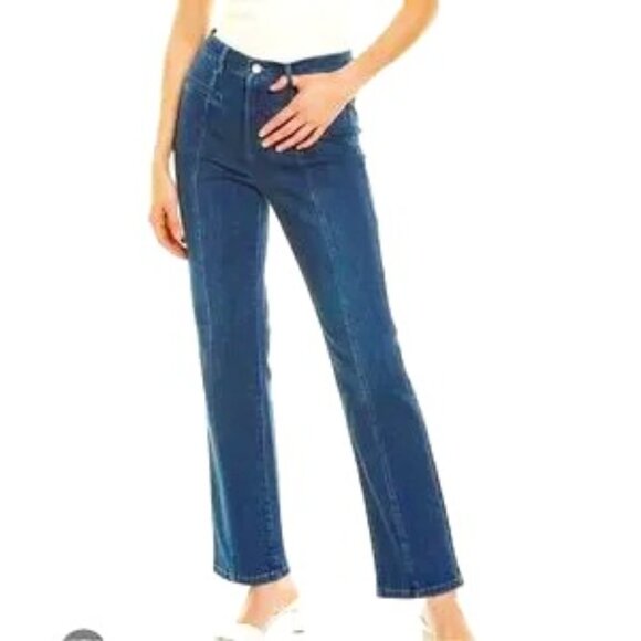 J. McLaughlin Jeans Emmie Baby Bootcut Front Seam Boho High Waist Preppy Size 12 - Picture 1 of 15